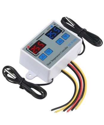 XK-W1088 İkili Dijital Sıcaklık Kontrollü Termostat - 220V/AC 1500W 