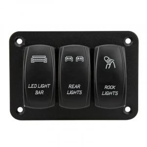 3lü ON-OFF Işıklı Anahtar Switch Panel 12V-24V- Kırmızı