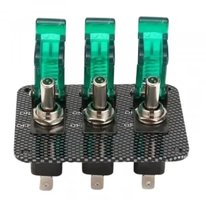 3lü ON-OFF Toggle Switch Panel - Yeşil