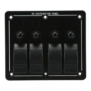 4lü ON-OFF Kırmızı Işıklı Anahtar Switch Panel - Aşırı Akım Korumalı