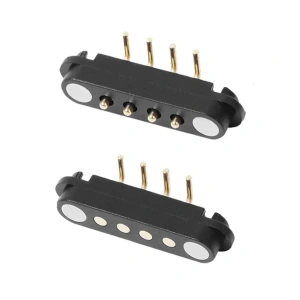 4-Pin 2.54mm 90C Pogo Pin Manyetik Konnektör Takımı