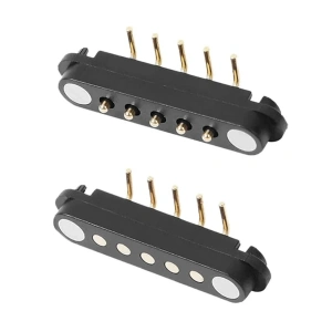 5-Pin 2.54mm 90C Pogo Pin Manyetik Konnektör Takımı