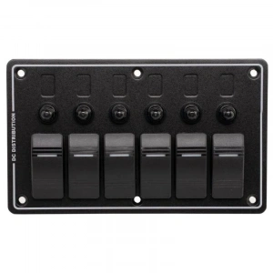 6lı ON-OFF Kırmızı Işıklı Anahtar Switch Panel - Aşırı Akım Korumalı