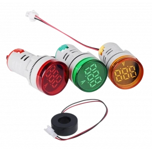 AD22-22A 22mm Dijital Ampermetre 0-100A AC Kırmızı