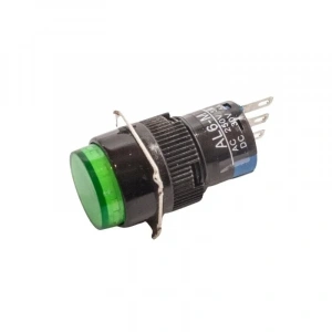AL6-M 16mm 30V Yeşil Yaylı Buton