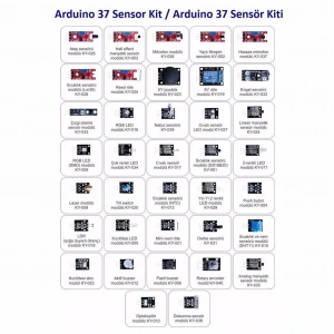 Arduino Uyumlu Sensör Modül Seti-Sensor Kit 37 Parça Plastik Kutulu