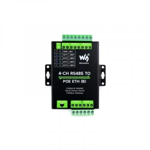 Endüstriyel 4 Kanal RS485 - RJ45 Ethernet Modülü - PoE Ethernet Port (B)