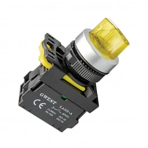 Gwest A5-21XSD-24 22mm 1-0-2 Sarı Led Işıklı Mandal Buton 24V 2NO