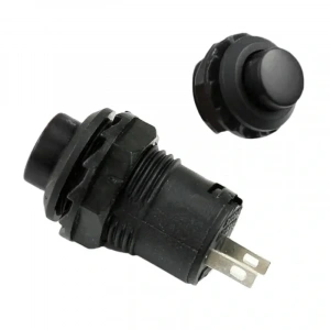 IC-191C (IC-186D) Buton Plastik Yaylı 12mm 2P DS-227 Siyah