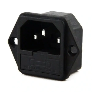 IC-213 C14 Power Soket Erkek Şase Kulaklı (Sigorta Yuvalı)