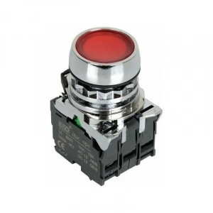 ISM-BW34B5 24V Işıklı Yaylı Metal Buton - Kırmızı