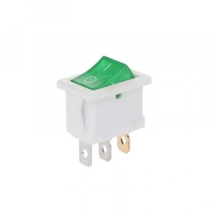 KCD1 Beyaz Yeşil Işıklı On/Off Anahtar 3 Pin
