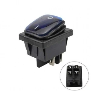 KCD4 Su Geçirmez Mavi Led Işıklı ON-OFF Anahtar 4 Pin