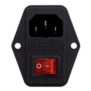Kulaklı Erkek Power Soketi - Işıklı Anahtarlı
