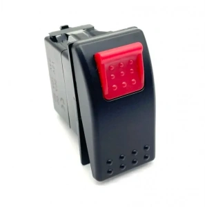 ON-OFF Anahtar Kırmızı 5-Pin 12V-24V - Emniyet Kilitli
