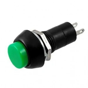 PBS-11B 12mm Yaylı Push Buton - Yeşil