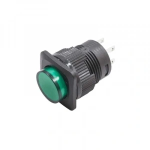 RL16-504B 16MM Plastik 4 Pin Yaylı Buton Yeşil