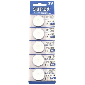 Supex CR2430 3V Lityum Düğme Pil 5li Kart