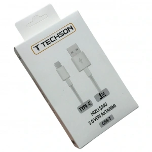 TECHSON Type-C 2.4A Hızlı Şarj Kablo USB 3.0 Veri Aktarımı 1m C08-T
