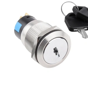WD19Y-P1 19mm Anahtarlı Mandal Buton 2NO+2NC