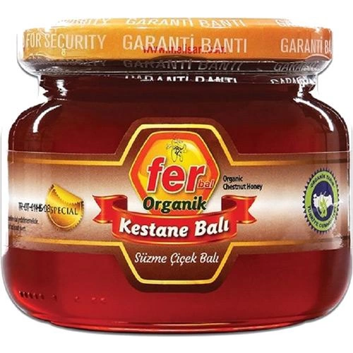 Fer 450 gr Bal Organik  Kestane Süzme Çiçek Balı