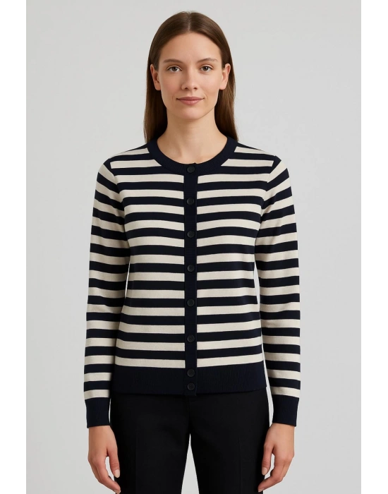 Siyah Çizgili Hırka