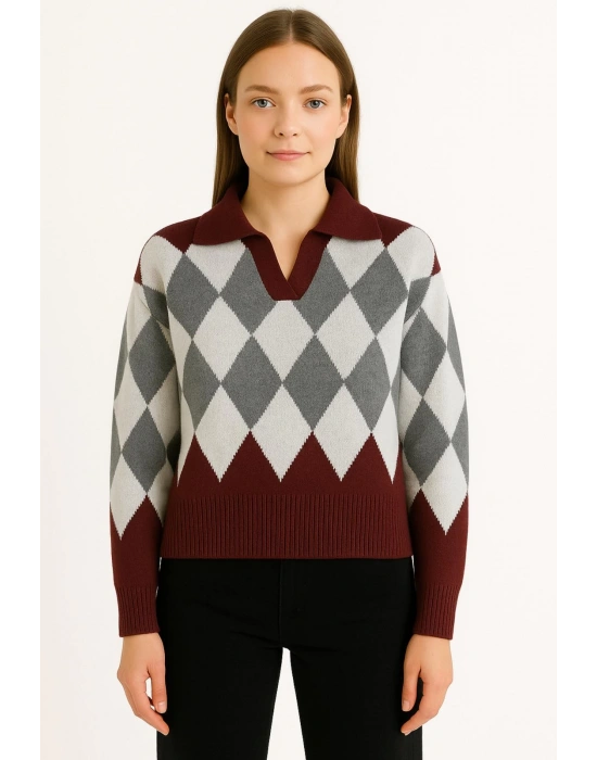 Bordo Şetlant Kazak