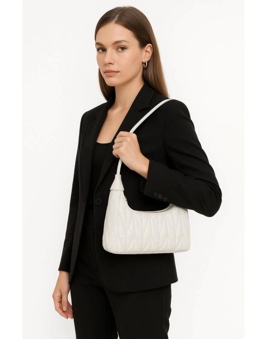 Beyaz Omuz Çantası