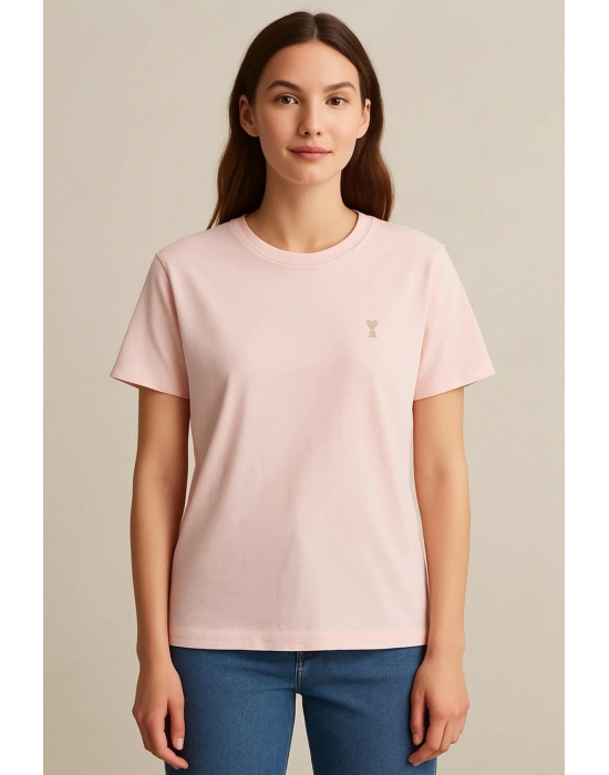 Pembe Kısa Kollu T-shirt