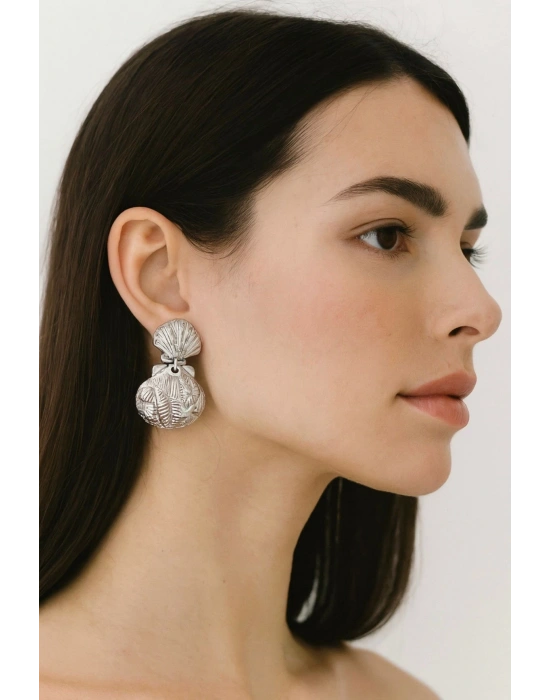 Gümüş Deniz Kabuğu Küpe