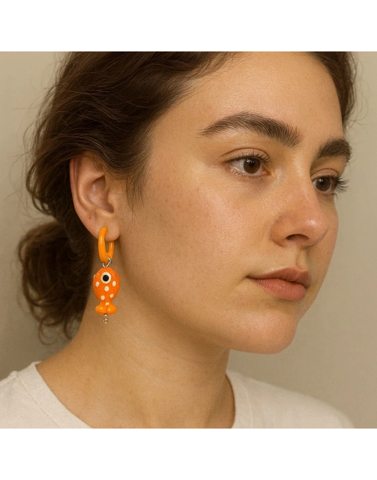 Turuncu Balık Küpe