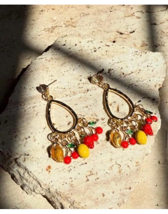 Renkli Taşlı Küpe