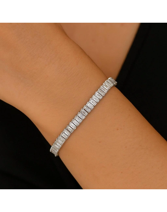 Baget Taşlı Çelik Bileklik