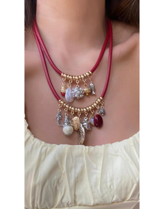 Kırmızı Charm Kolye