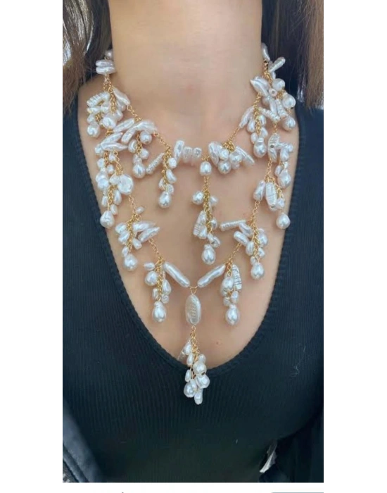 İnci Detaylı Kolye