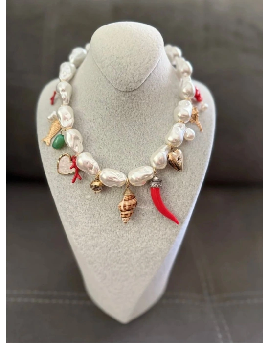 Barok İnci Charm Kolye