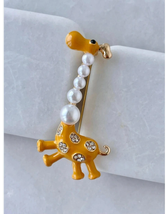 Turuncu Zürafa Broş