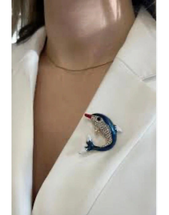 Yunus Balığı Broş