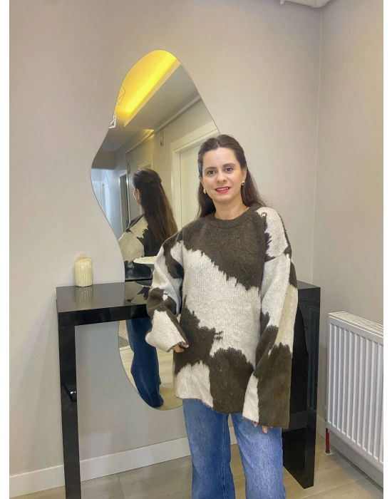 Kahverengi Desenli Kazak