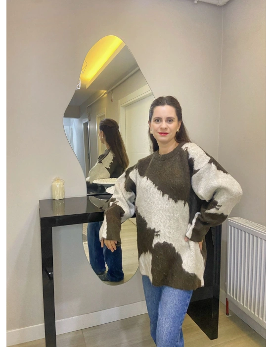 Kahverengi Desenli Kazak