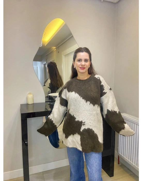 Kahverengi Desenli Kazak