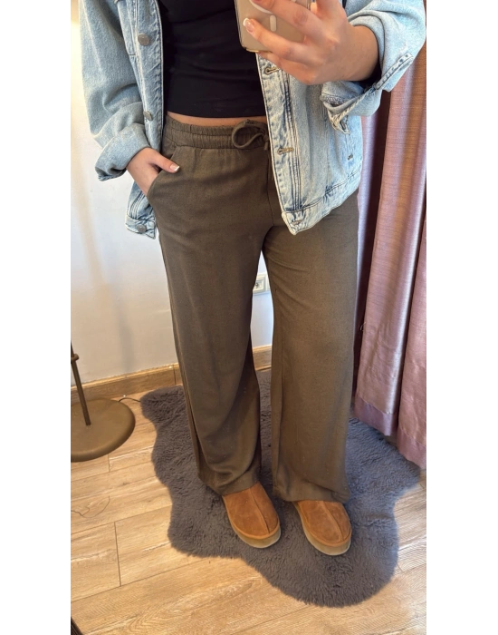 Kahverengi Keten Pantolon