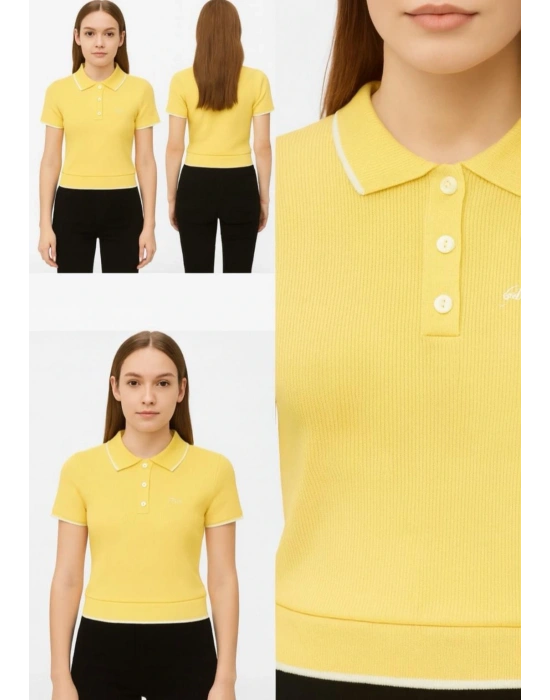 Sarı Kısa Kollu Kazak