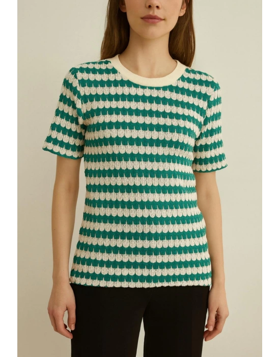 Yeşil Çizgili Triko