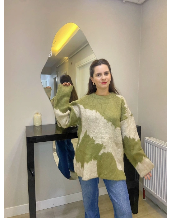 Yeşil Desenli Kazak