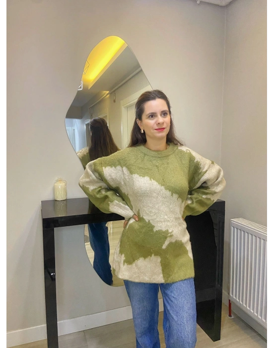 Yeşil Desenli Kazak