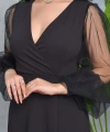 Önü Kısa Arkası Uzun Kolları Tül Tasarım Abiye