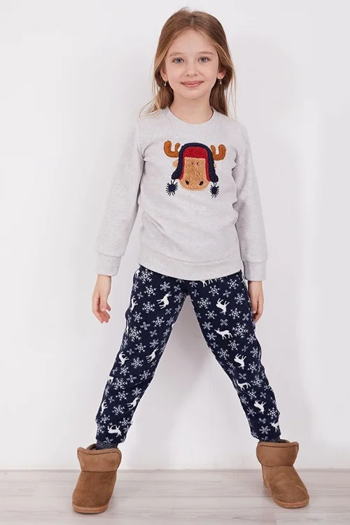Arnetta AR2150C Kız Çocuk Polar 2li Pijama Takım
