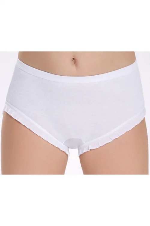 İlke 319 Kız Çocuk Beyaz Dantelli Garson Boy Külot 36