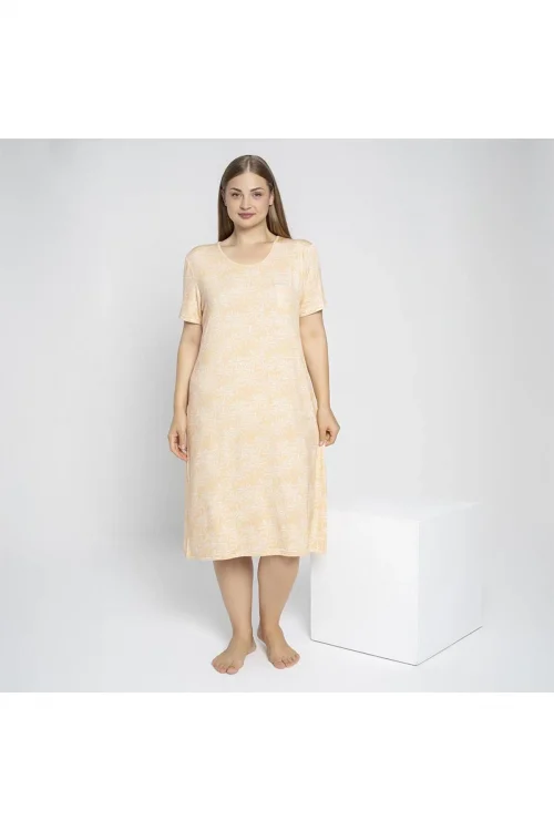 Confeo C840-783 Kadın Viskon Kısakol Büyük Beden Gecelik